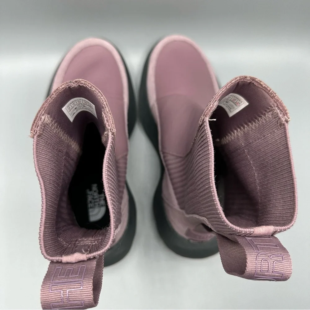 The North Face Knit Platform Leather Boots Pink Purple Women’s Size 6